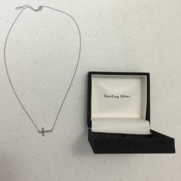 Sideways cross necklace .925