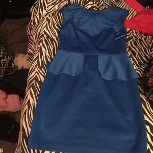 Blue peplum dress