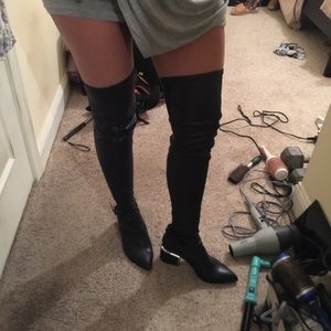 Thigh high black boots