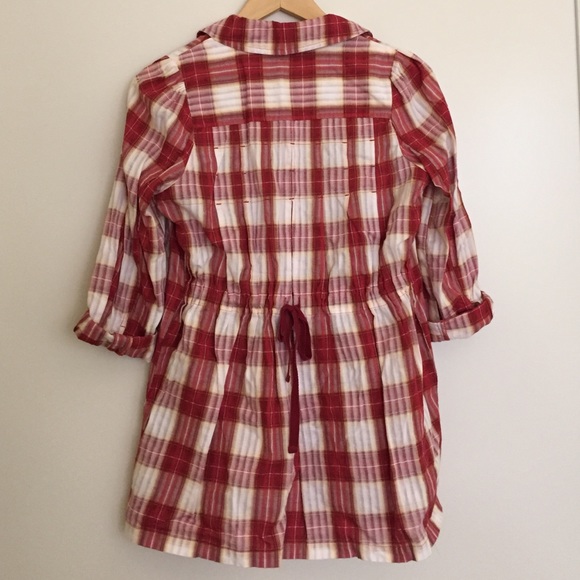 SOLD Free People Plaid Red Tunic Top For Fall - Picture 4 of 4
