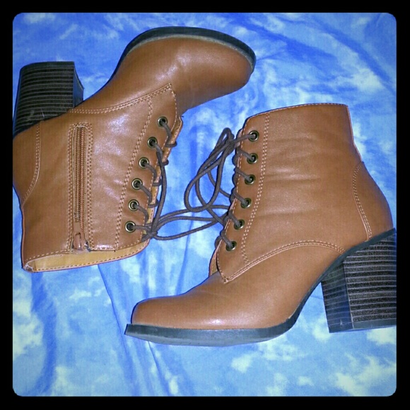 Brown heel booties