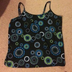 Blue and green pattern tank top