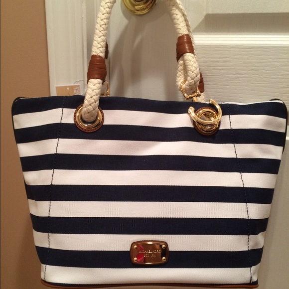 *SOLD* NWT Authentic Michael Kors Navy Stripe Tote