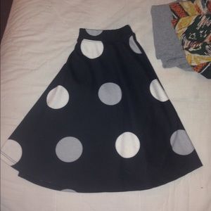 Black & gray polka dot skirt