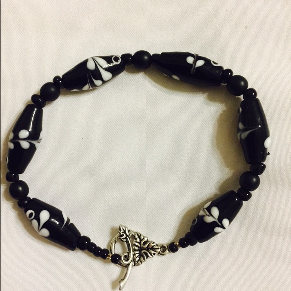 Black and white handmade bracelet