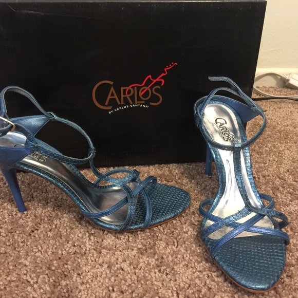 Faux Snake Skin Strappy Heels