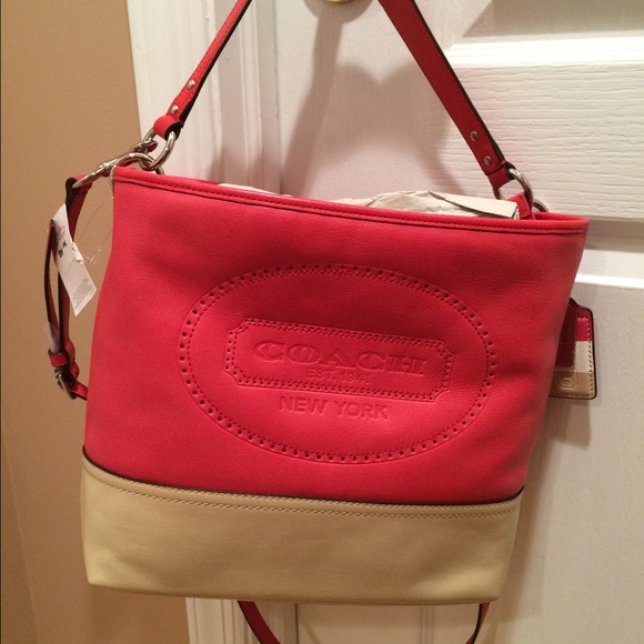 NWT Authentic Coach Pink Leather Bag