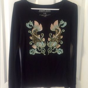 Lucky Brand Sequined Koi Top