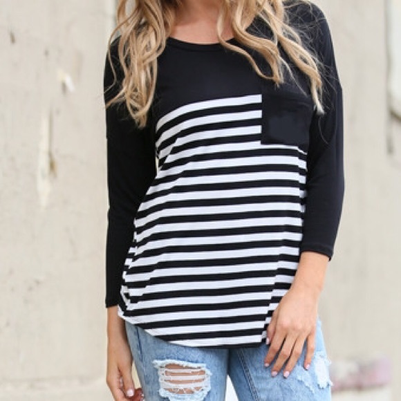 Black striped top