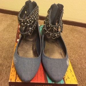 ZigiSoho Zealous Blue Denim Flats