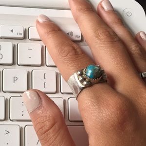 Adjustable turquoise ring