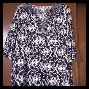 🚫SOLD🚫Susan Bristol Classic Navy & White Top