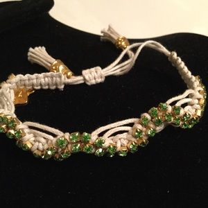 ✨✨ROSE GONZALES WHITE & GREEN RHINESTONE BRACELET