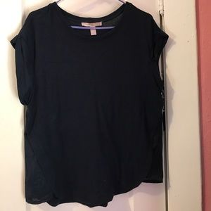 Navy panel batwing top