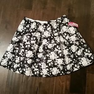 Black and White Floral Skirt