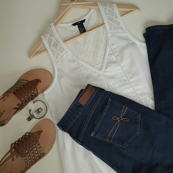 H&M Tops - H&M White Mesh Blouse