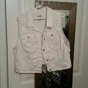 White Denim Vest