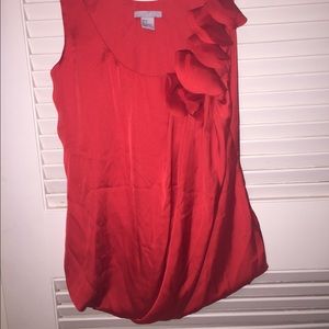 Red ruffle top