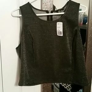 Black Shimmery Crop Tank