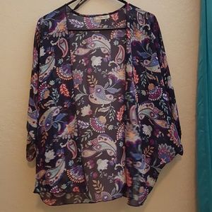 Purple floral kimono