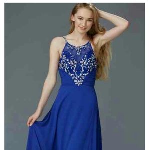 Royale blue floor length formal dress