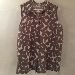 Loft Patterned Buttoned Tank
