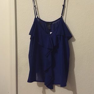 Navy blue sheer tank top