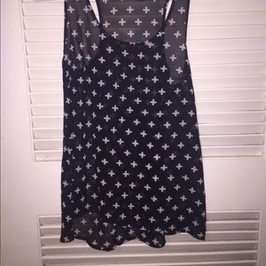 Sheer cross tank top