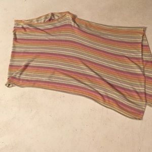 Gap gray stripped asymmetrical sweater cape
