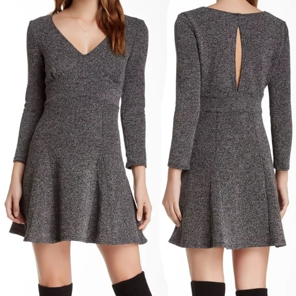 🎉HP🎉 FreePeople black tweed ❤️ stop dress
