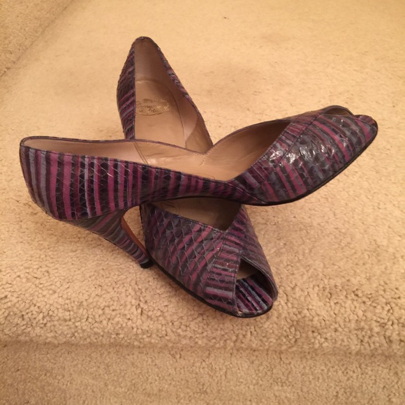 EXOTIC REPTILE HEELS HANDMADE VTG 1970’S EX CONDITION IN ORIGINAL BOX USA SIZE 7 - Picture 1 of 4