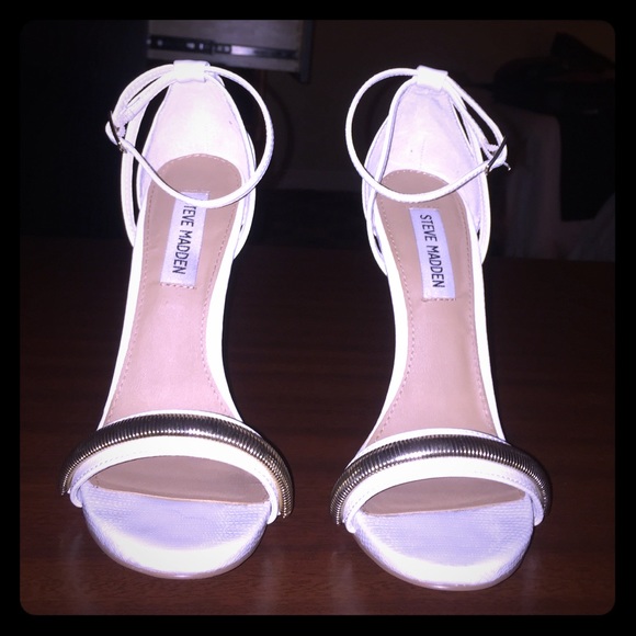 Steve Madden white strappy heels