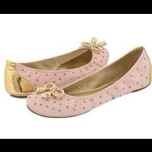 Juicy Couture Pink Leather Ballet Flats