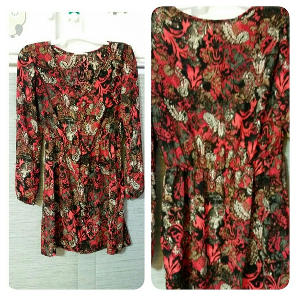 Long sleeve paisley dress
