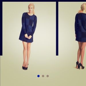 Marc by Marc Jacobs blue checkered knit dress .