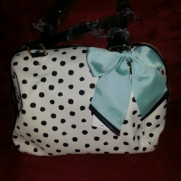 Betsey Johnson polka dot bow purse