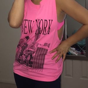Neon pink NYC Muscle tank!