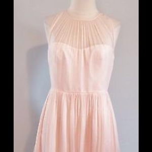 J. Crew Megan Dress in Silk Chiffon Soft Peach