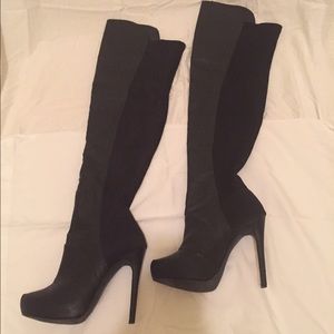 Black thigh high boots