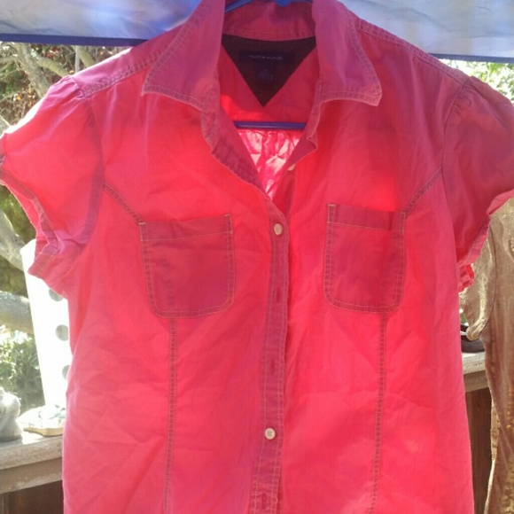 Pink button up blouse
