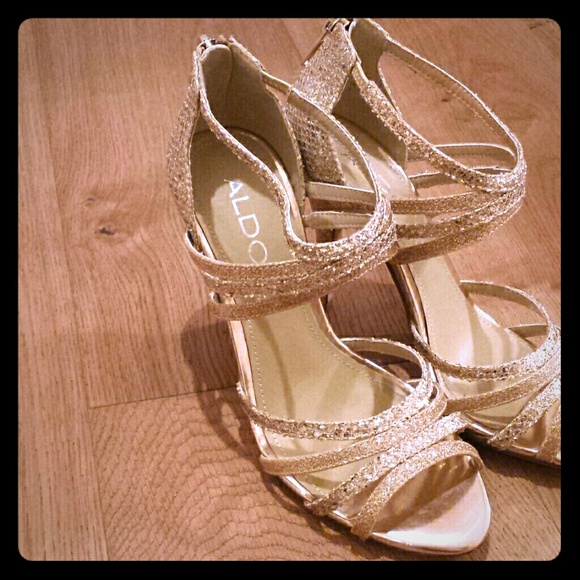 Gold Strapped Heels