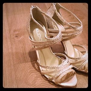 Gold Strapped Heels