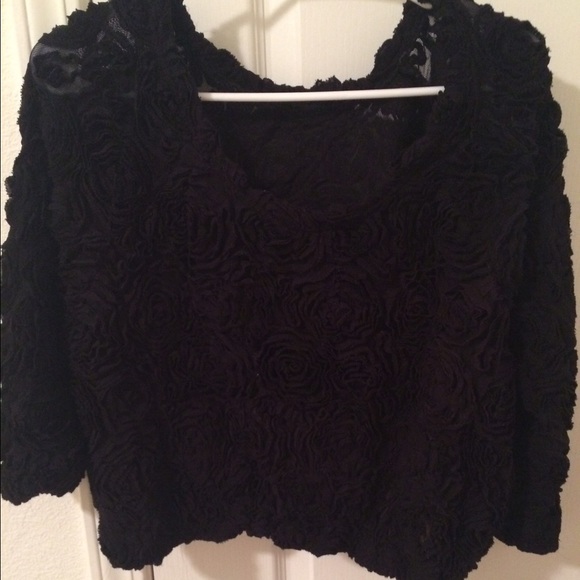 American apparel 3D flower top! Black
