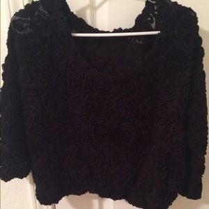 American apparel 3D flower top! Black