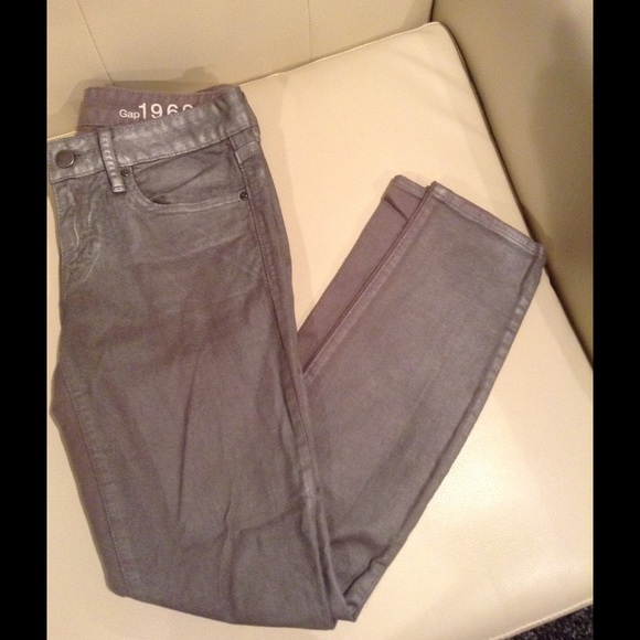 Grey wax coated denim