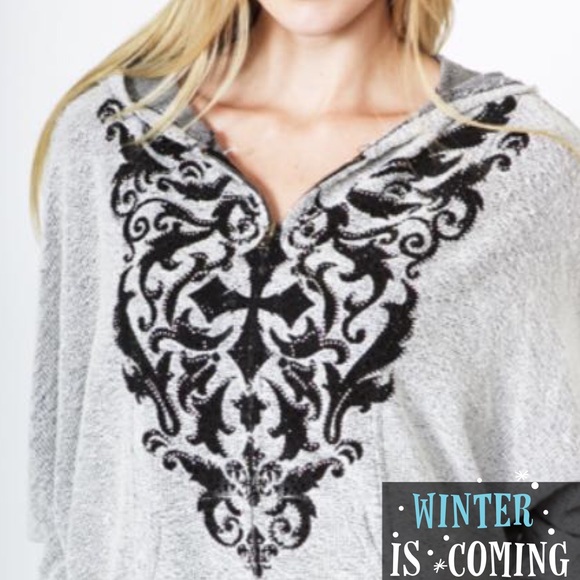 🌺HP 9/19🌺FRENCH TERRY SWEATSHIRT WITH BLING - Picture 2 of 3