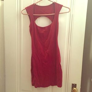 AA red open back dress