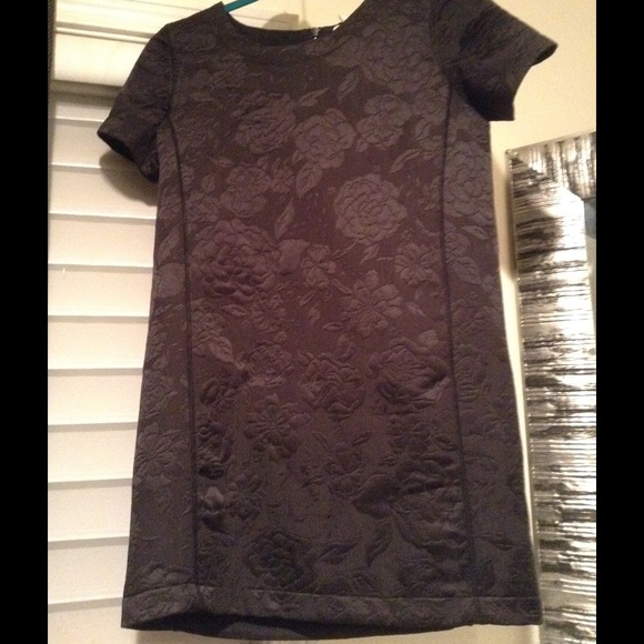 Floral print little black dress