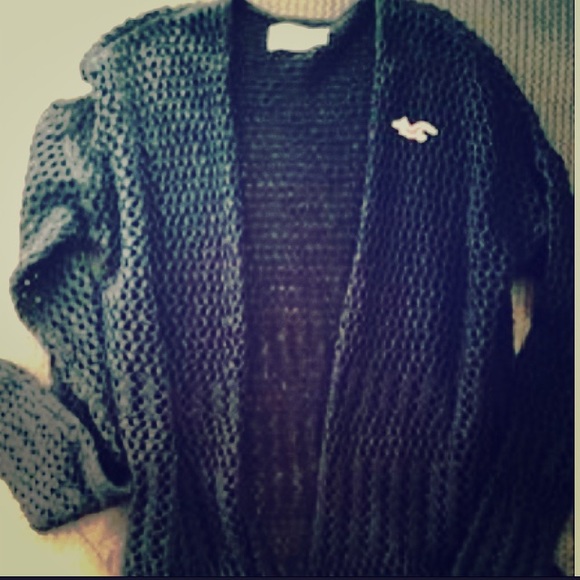 Navy Crochet Cardigan