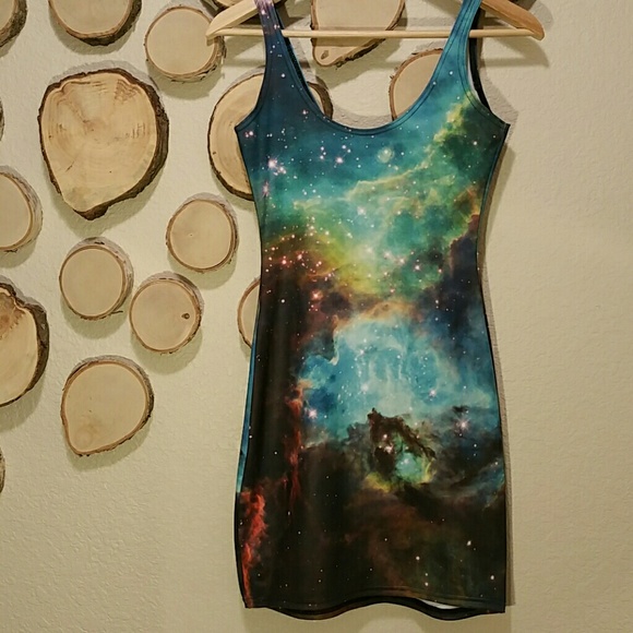 Black Milk Green Galaxy Dress S